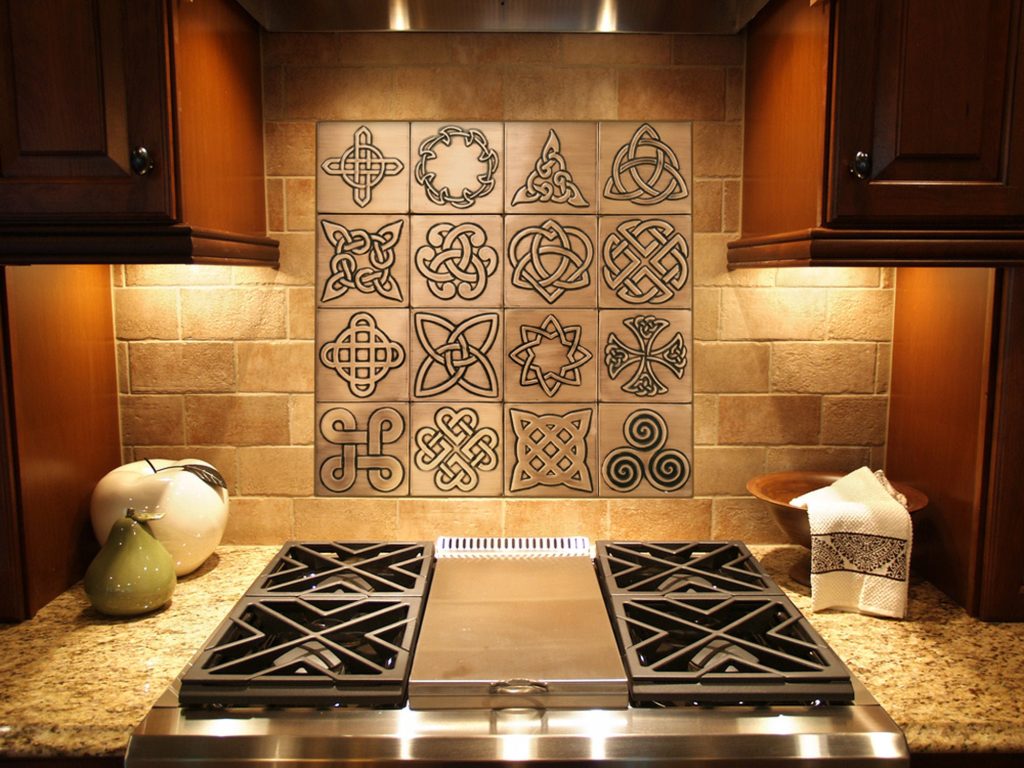 copper tiles for kitchen backsplash