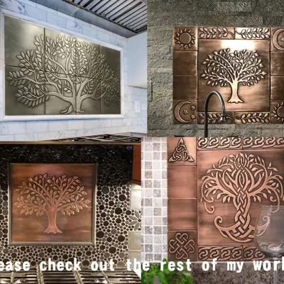 copper, brass and stainlesssteel tiles