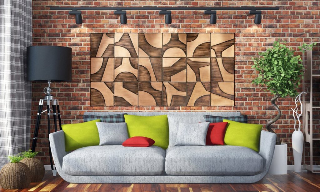 mosaic tiles backsplash - modern metal wall art