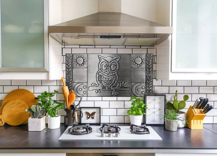 owl-on-the-branch 0 stainless steel backsplash