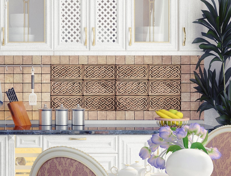 12 celtic decorative copper tiles