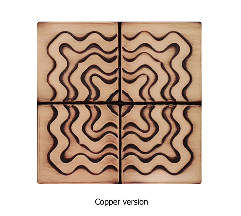 mosaic backsplash - Set of 4 Handmade copper tiles