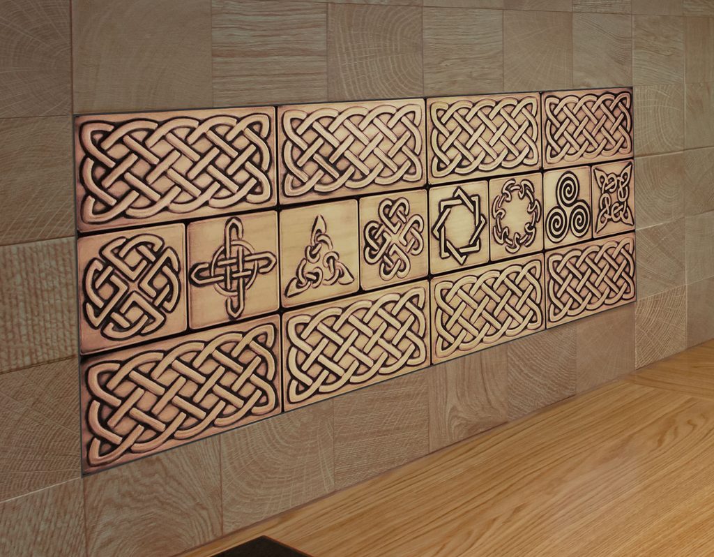 Metal tiles for kitchen backsplash