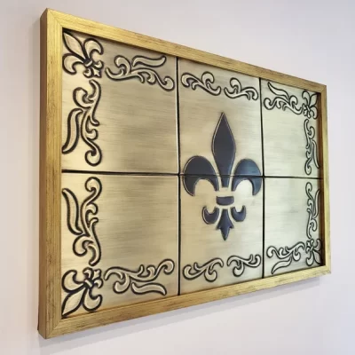 Set of Brass Tiles Fleur de lis