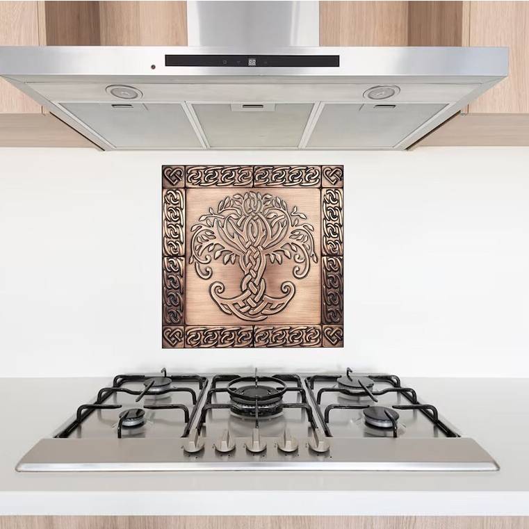Celtic tree of life with hearts backsplash