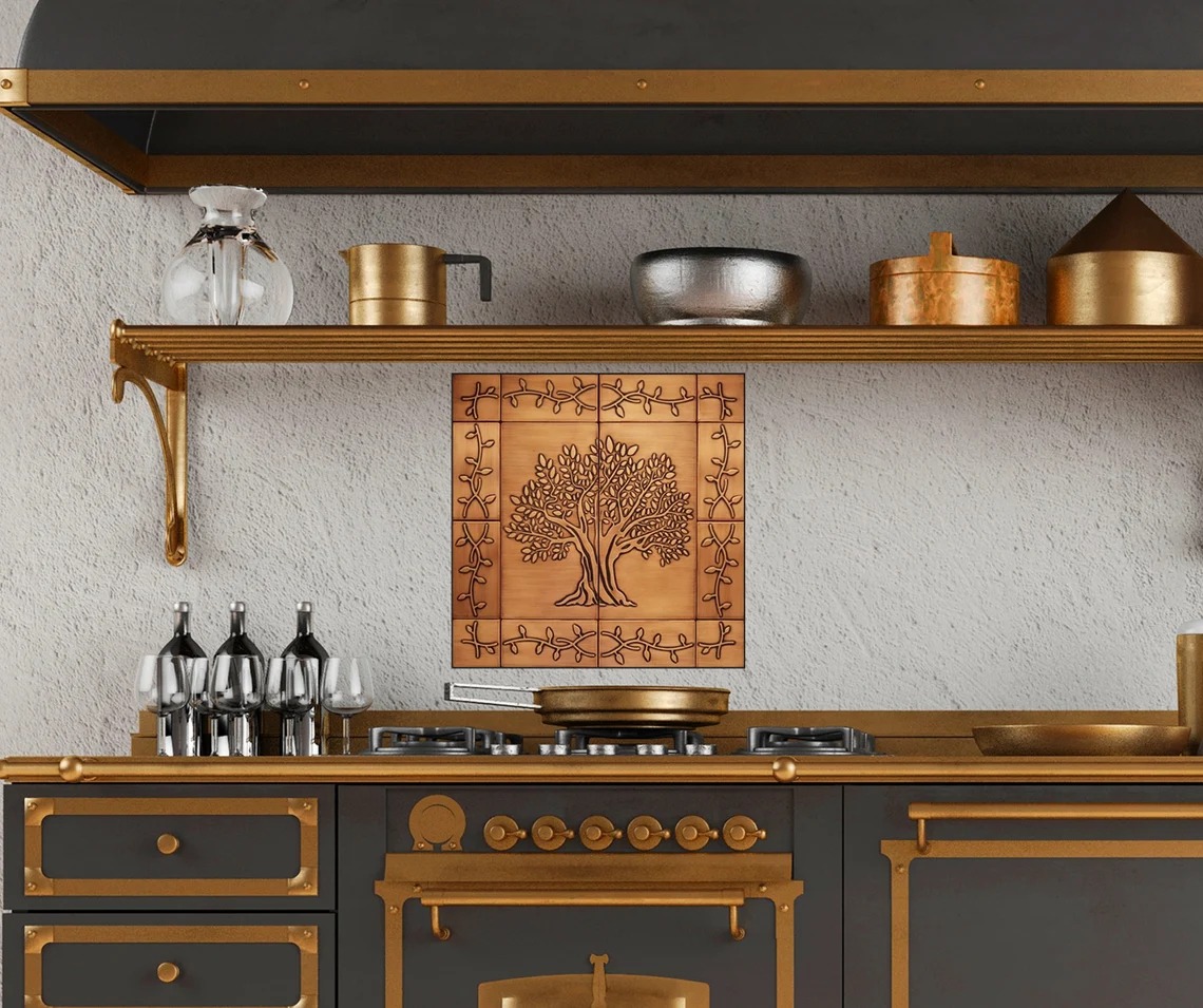 tree of life with ornament backsplash